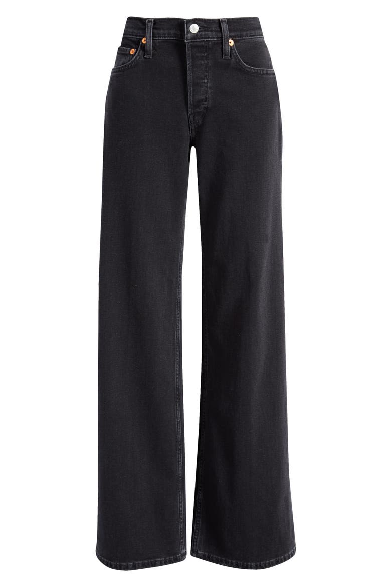 Mid Rise Wide Leg Jeans, Alternate, color, WASHED NOIR