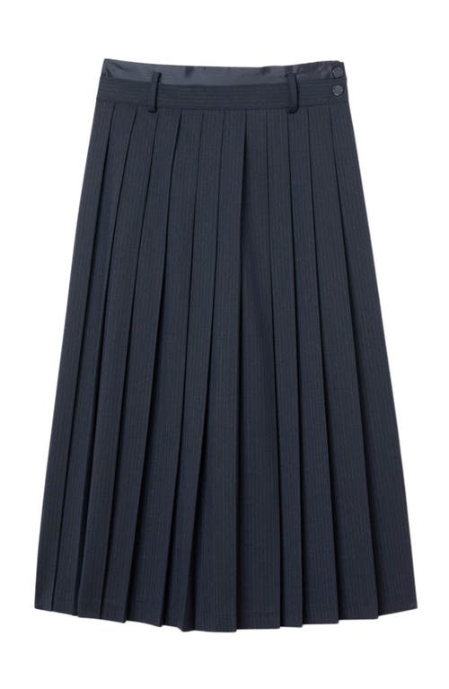 Sandro Theana Pleated Skirt In Blue