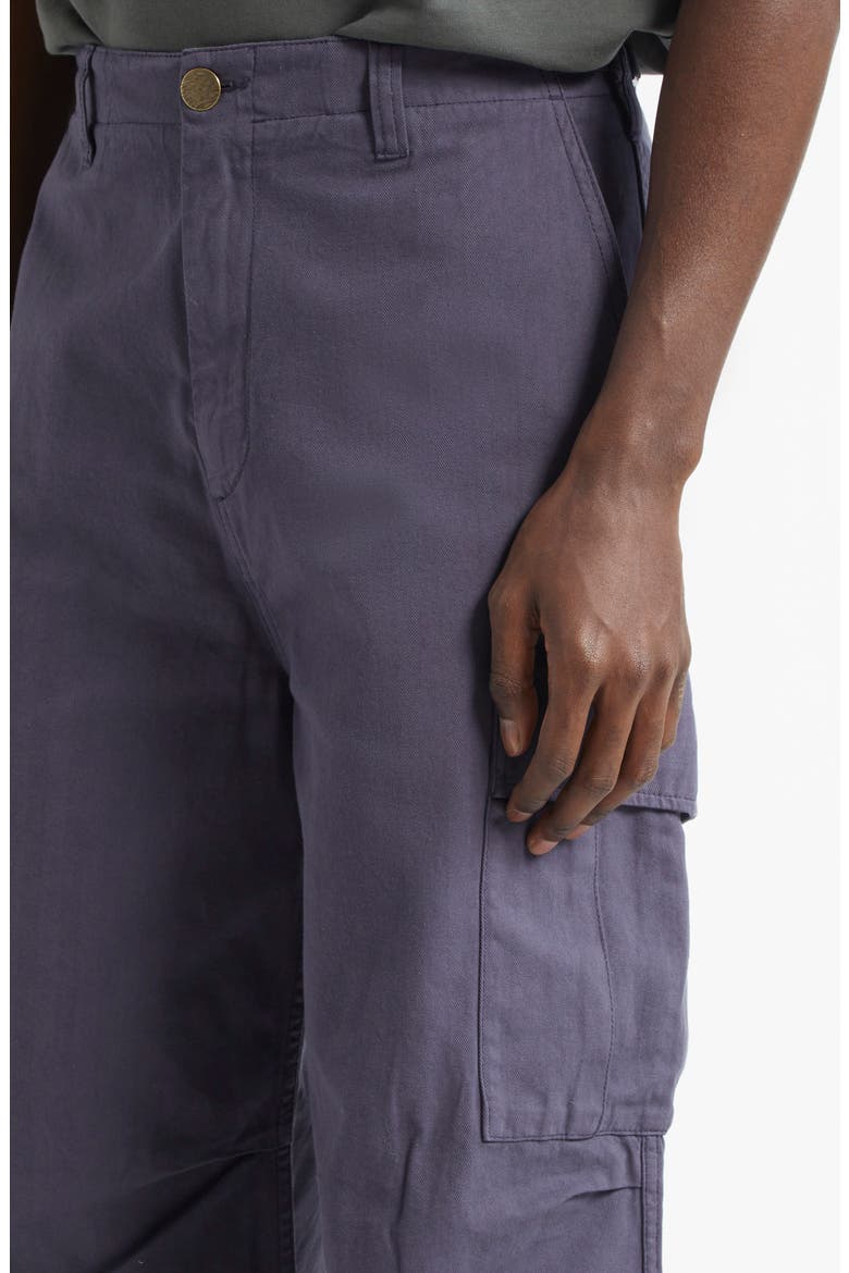 Cotton Herringbone Cargo Pants, Alternate, color, DARK BLUE