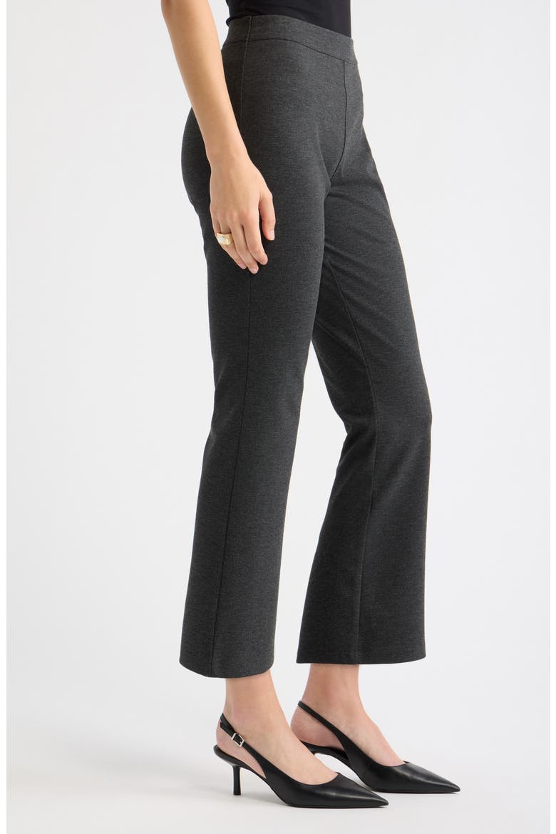 High Waist Ponte Ankle Kick Flare Pants, Alternate, color, GREY DARK CHARCOAL HEATHER