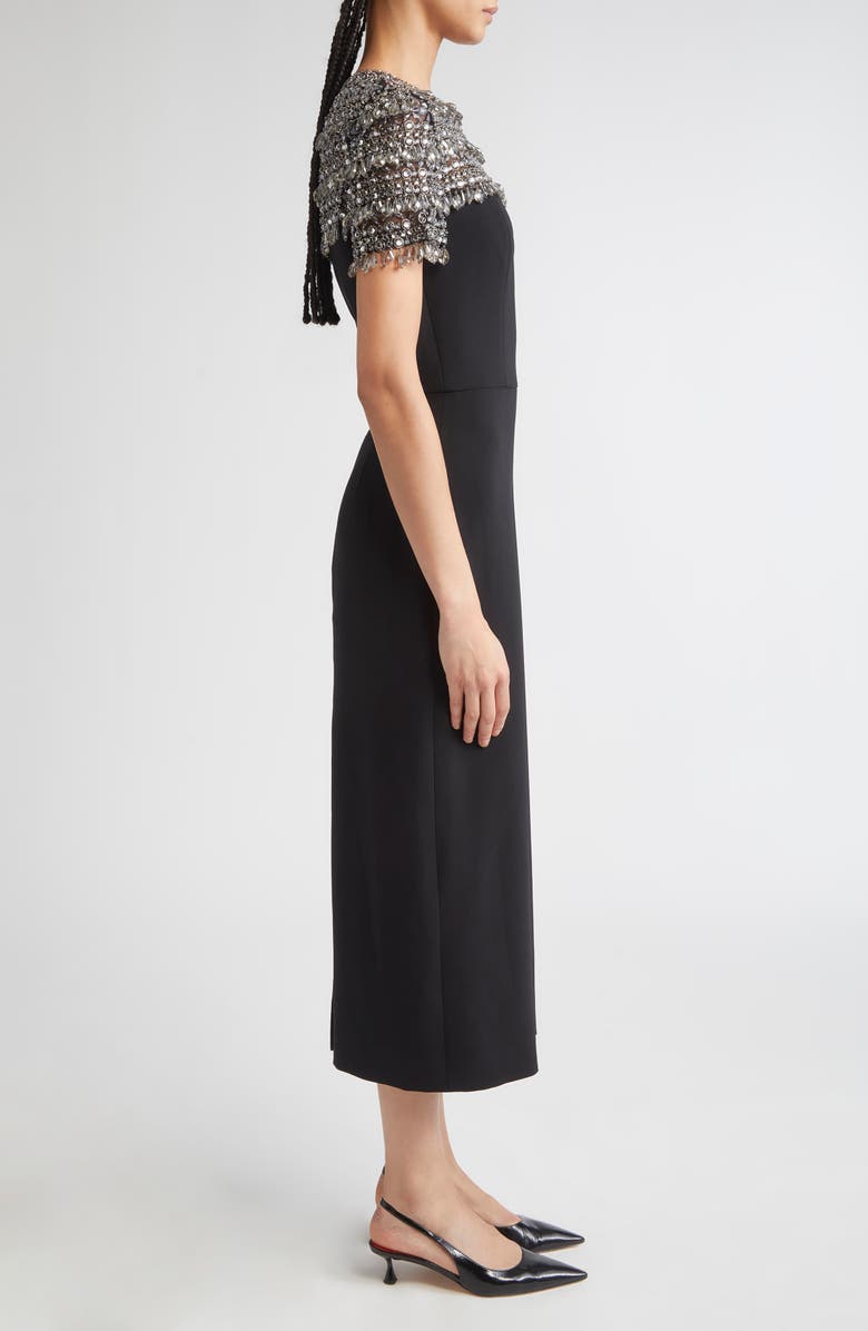 Carolina Herrera Crystal Embellished Cocktail Dress, Alternate, color, Black Multi