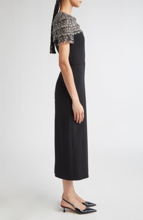 Carolina Herrera Crystal Embellished Cocktail Dress In Black
