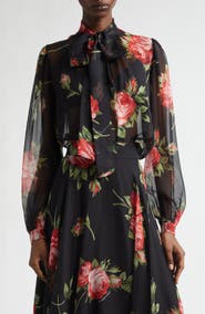 Dolce&Gabbana Bouquet Silk Chiffon Top