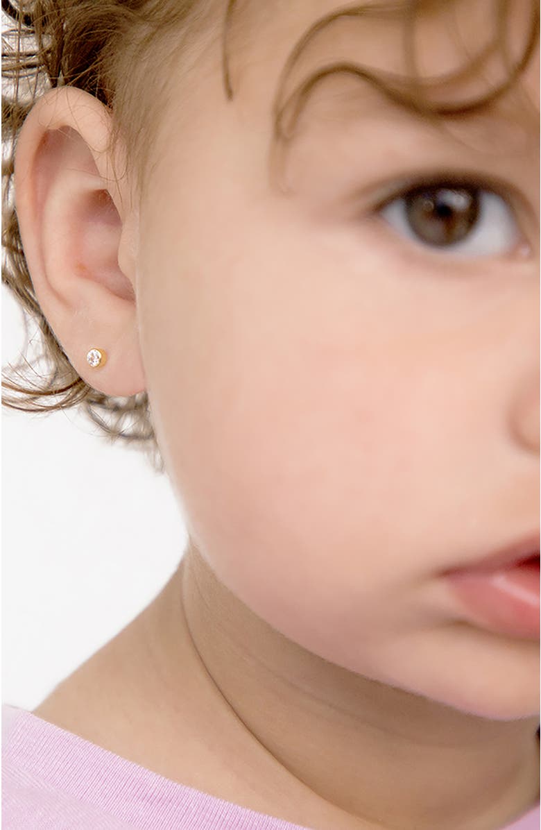 In Season Jewelry 14k Bezel Set Diamond Earrings, Alternate, color, Gold