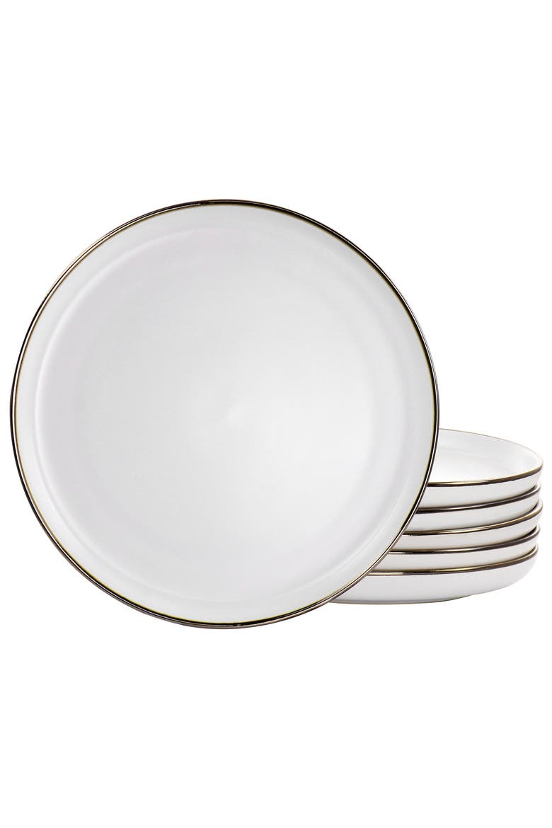 Arthur 6 Piece Stoneware Dinner Plate Set, Main, color, White