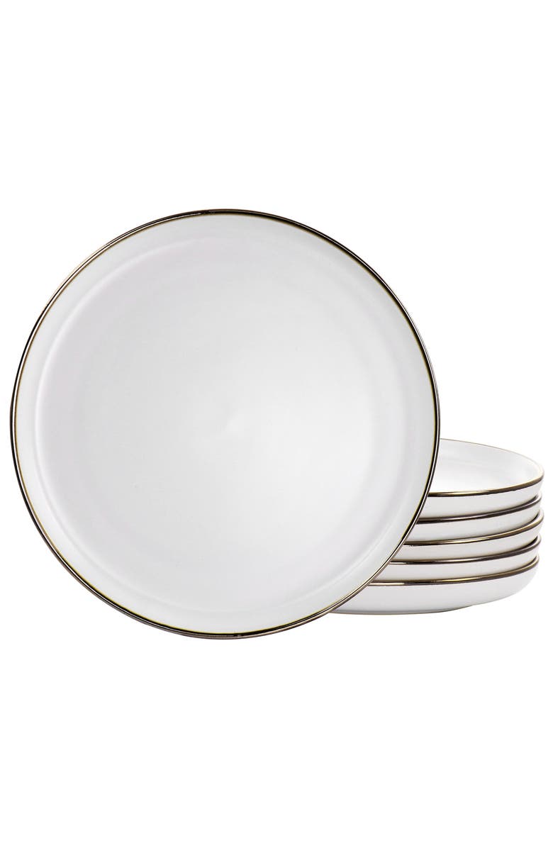 Elama Arthur 6 Piece Stoneware Dinner Plate Set, Main, color, White