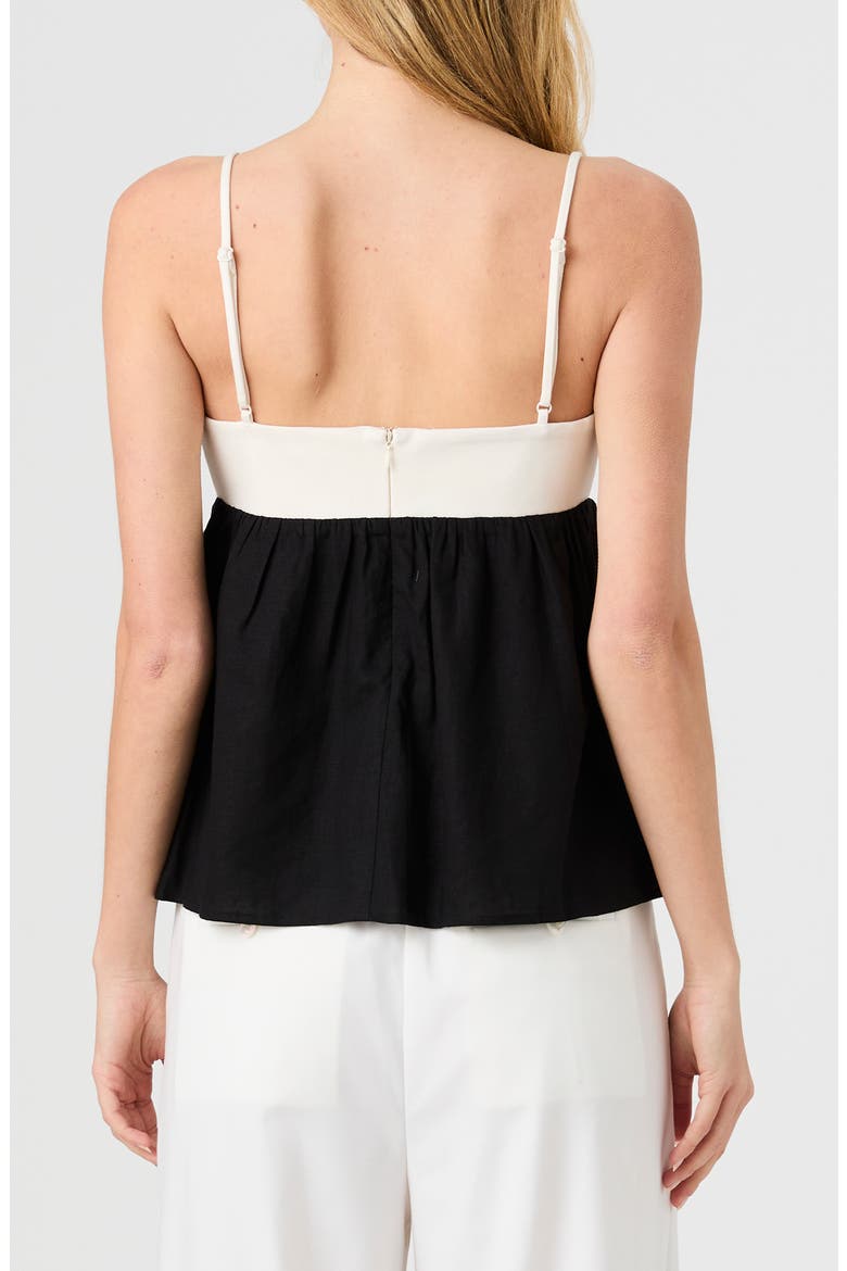 Phoebe Ponte Colorblocked Camisole, Alternate, color, BLACK/ PORCELAIN CREAM