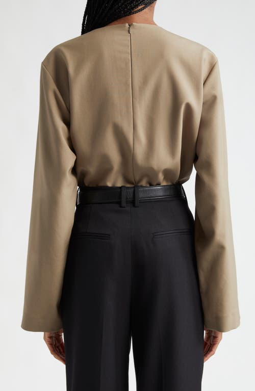 Rohe Róhe Drape Virgin Wool Top In Khaki