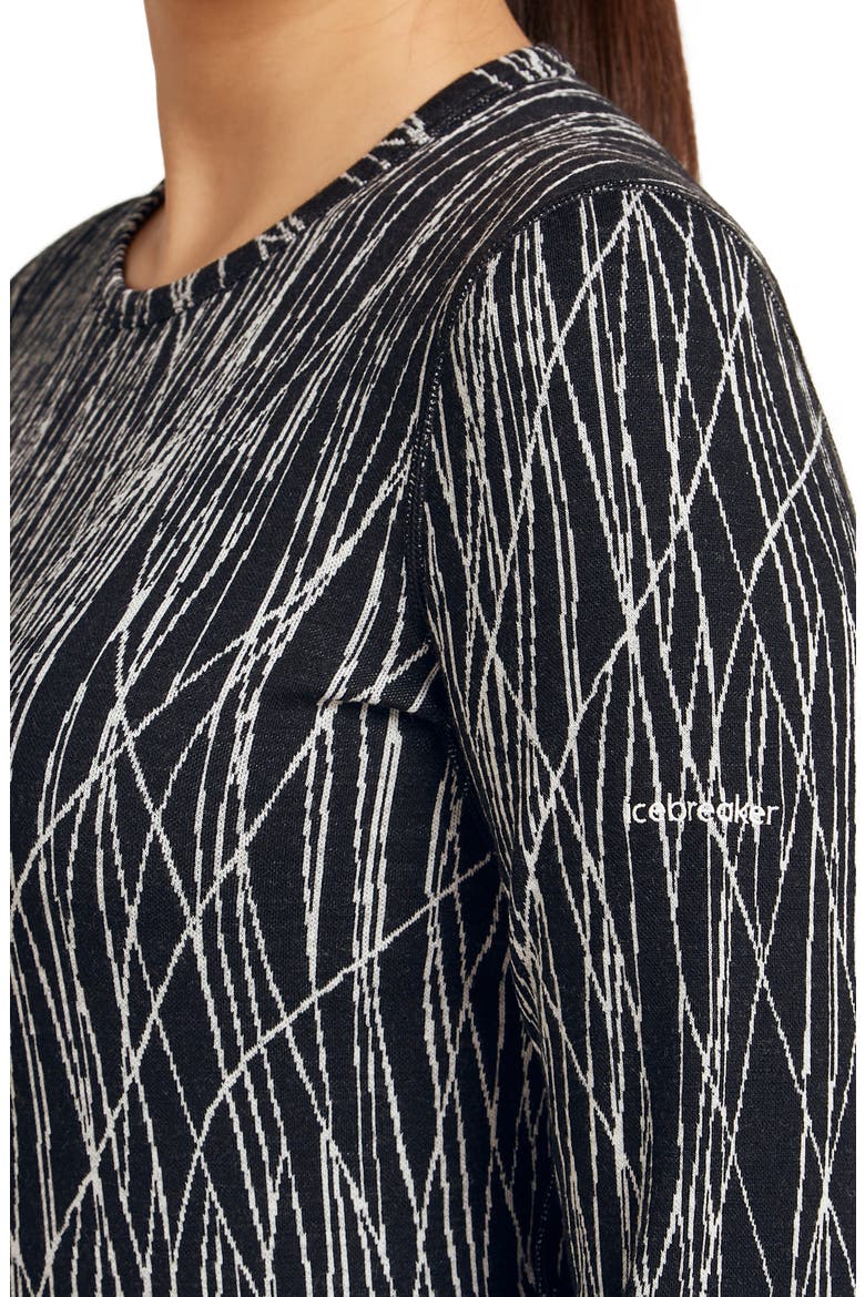 Merino Wool 260 Vertex Crewneck Top, Alternate, color, BLACK/ SNOW/ J