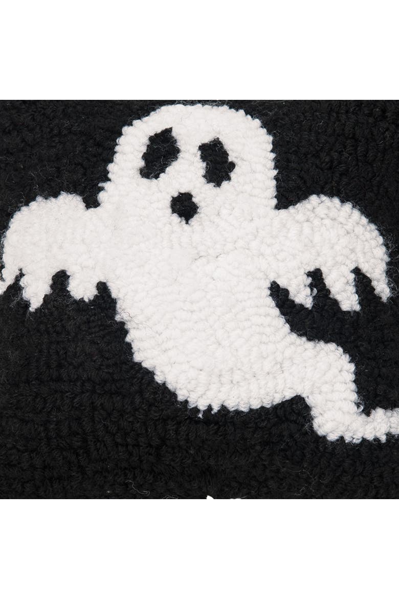 Cute Ghost Halloween Hooked Petite Mini Accent Pillow 8" x 8", Alternate, color, Black