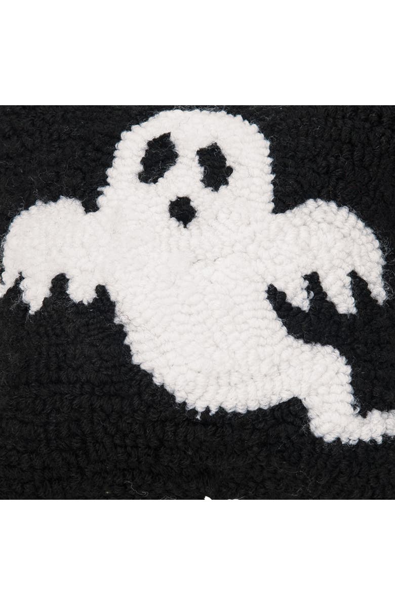 C&F Home Cute Ghost Halloween Hooked Petite Mini Accent Pillow 8" x 8", Alternate, color, Black