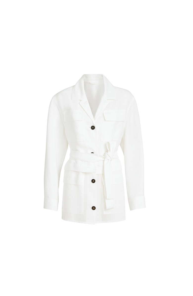 Brunello Cucinelli Twill safari jacket with monili, Alternate, color, White