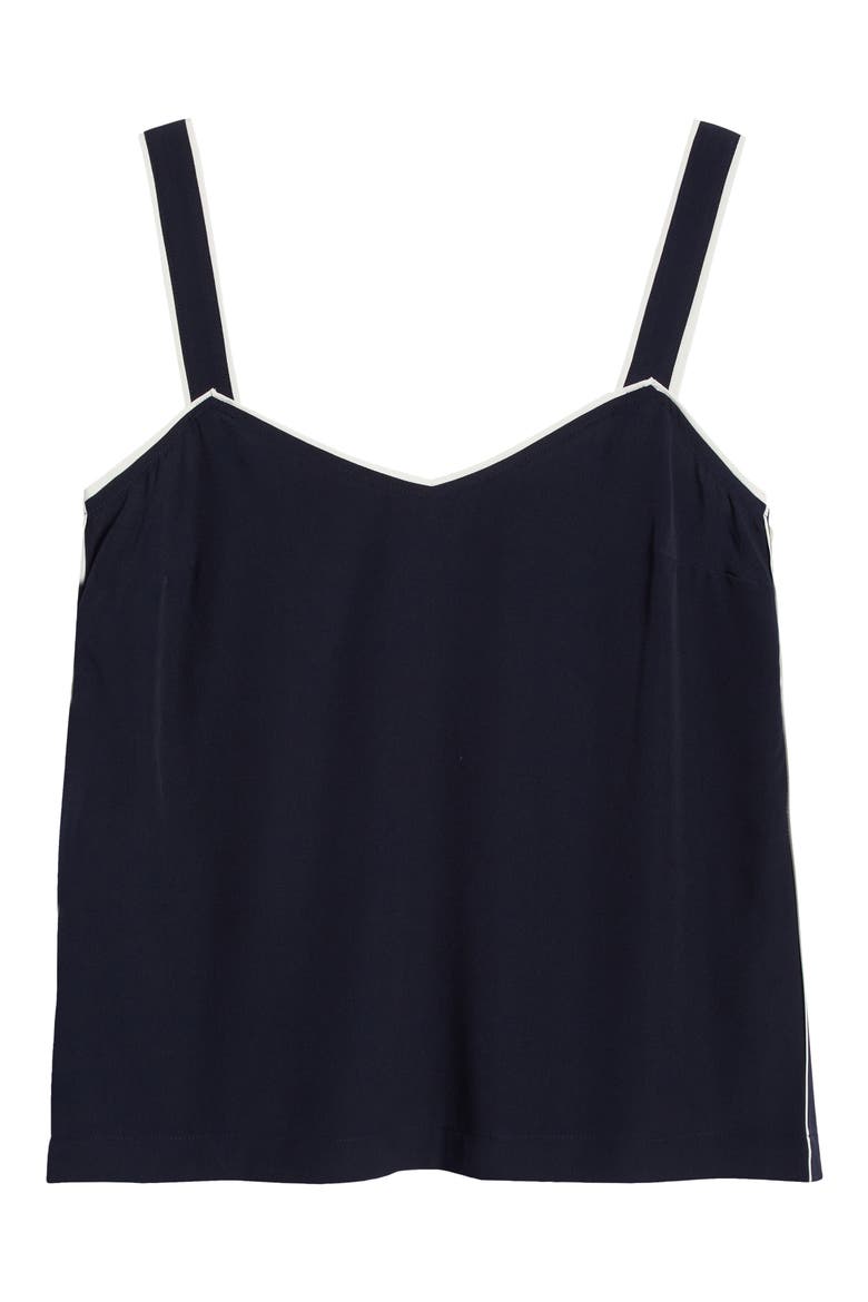 Piped Button Detail Camisole, Alternate, color, BLUE NIGHT
