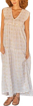 Ace & Jig Jules V-neck Belted Tiered Maxi Dress