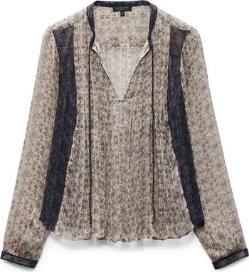 Amaris Print Metallic Top