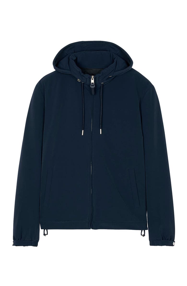 SANDRO Hooded zip-up jacket, Alternate, color, Midnight Blue