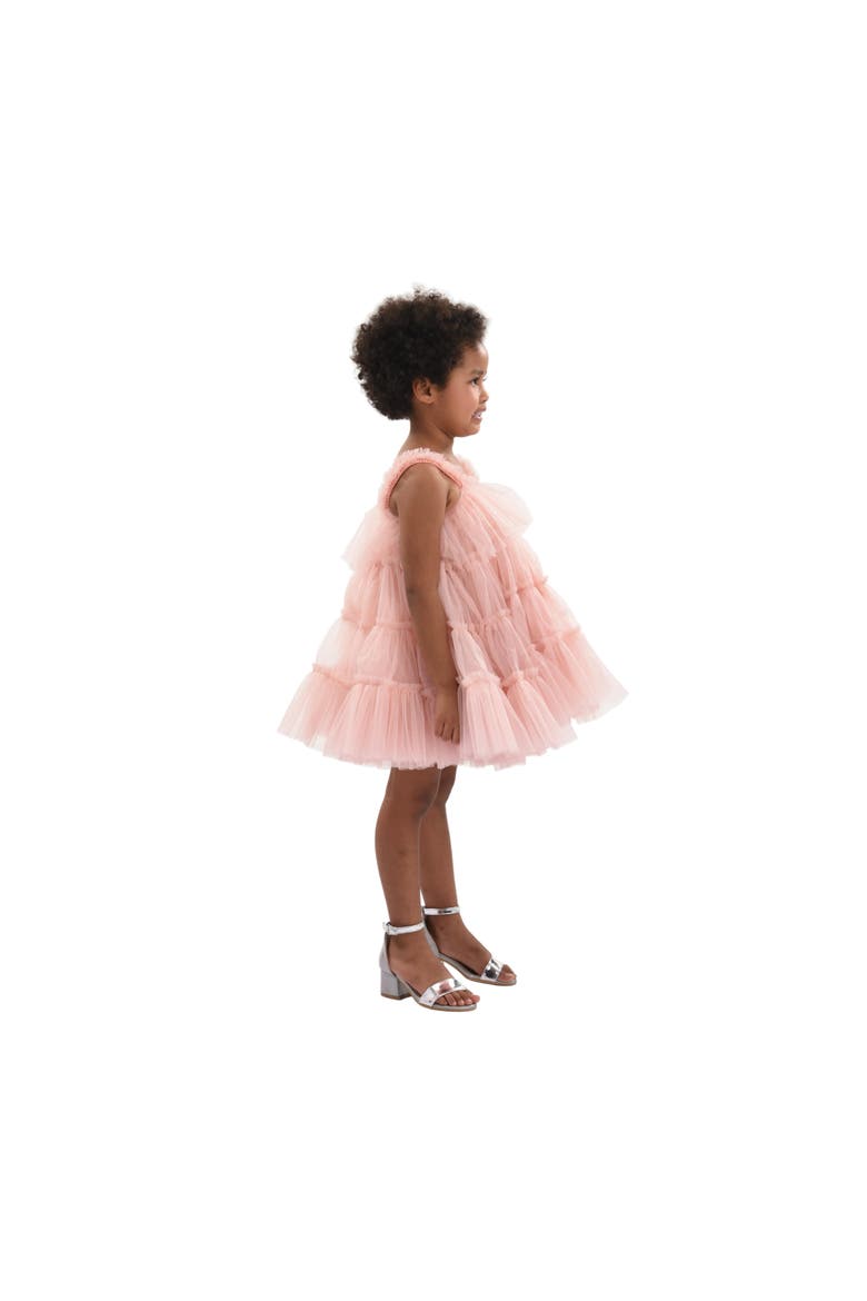 Isoldea Tulle Ruffle Dress, Alternate, color, Pink