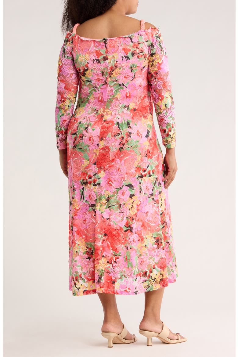 Floral Long Sleeve Stretch Lace Dress, Alternate, color, PINK MULTI