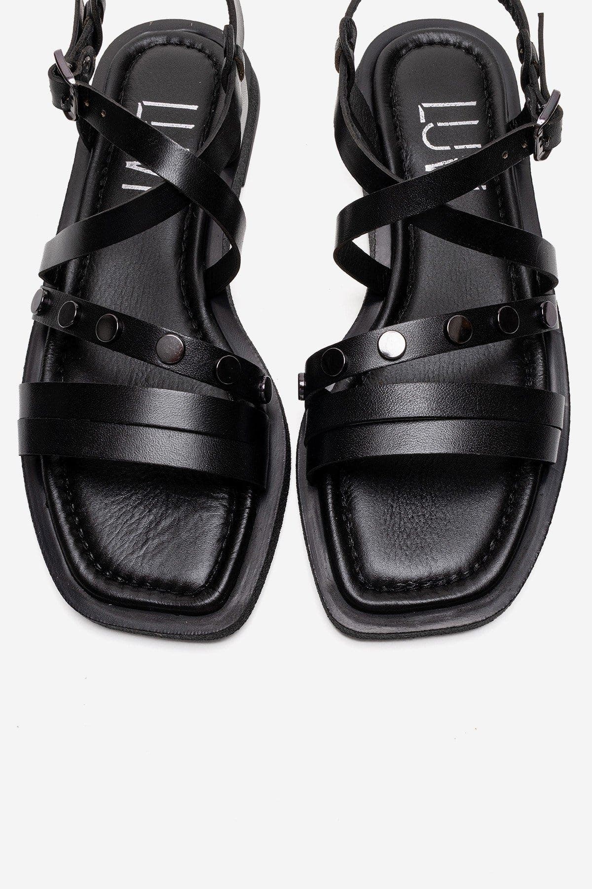 Forever & Always Shoes Poole Leather Multi Strap Sandal, Alternate, color, Black