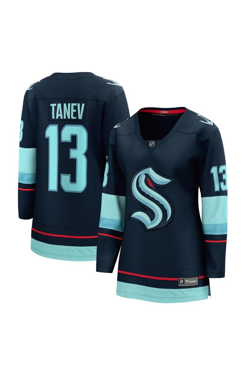 FANATICS Women's Fanatics Branded Brandon Tanev Deep Sea Blue Seattle Kraken Home Premier Breakaway Player Jersey, Main, color, 