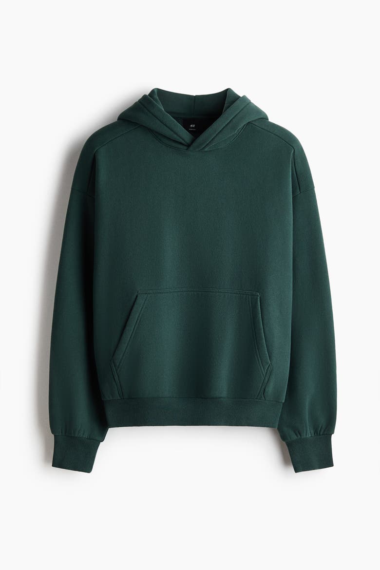Oversized Printed Hoodie, Alternate, color, Dark green