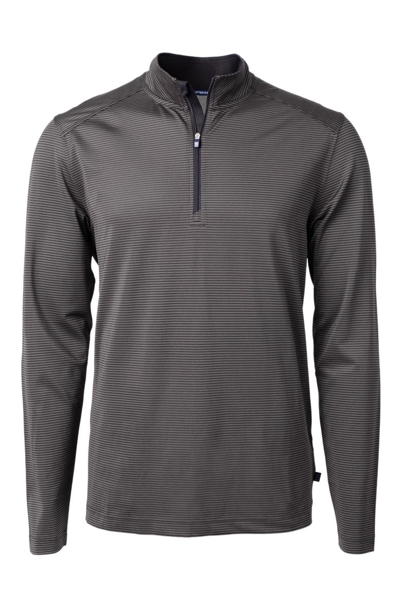 Virtue Micro Stripe Quarter Zip Pullover, Main, color, BLACK/ ELEMENTAL GREY