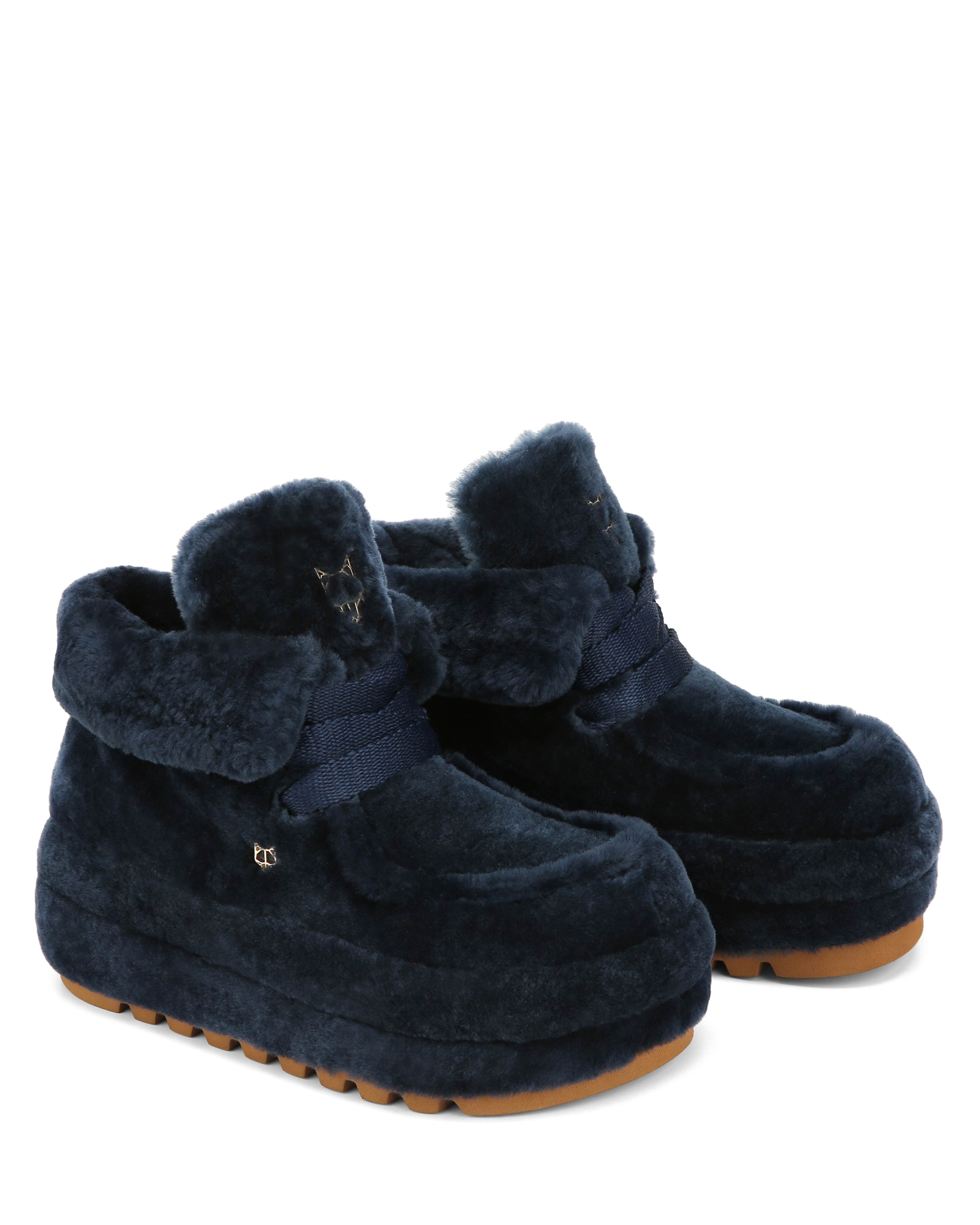 Naked Wolfe Bambi Suede/Shearling Boot, Main, color, Navy