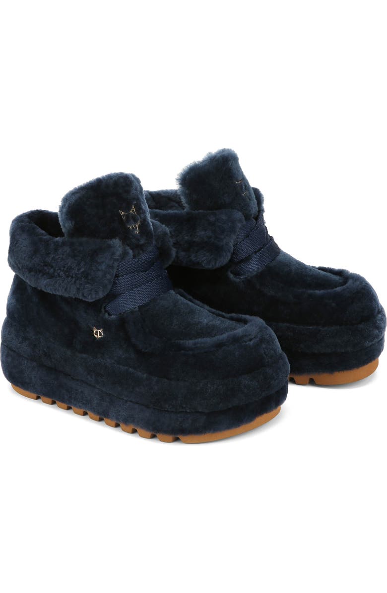 Naked Wolfe Bambi Suede/Shearling Boot, Main, color, Navy