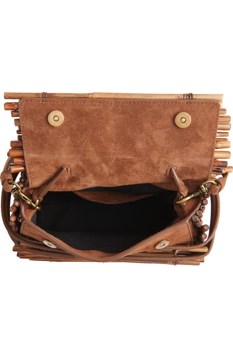 Moschino Tie Me Bamboo Top Handle Bag, Alternate, color, 30A One Color