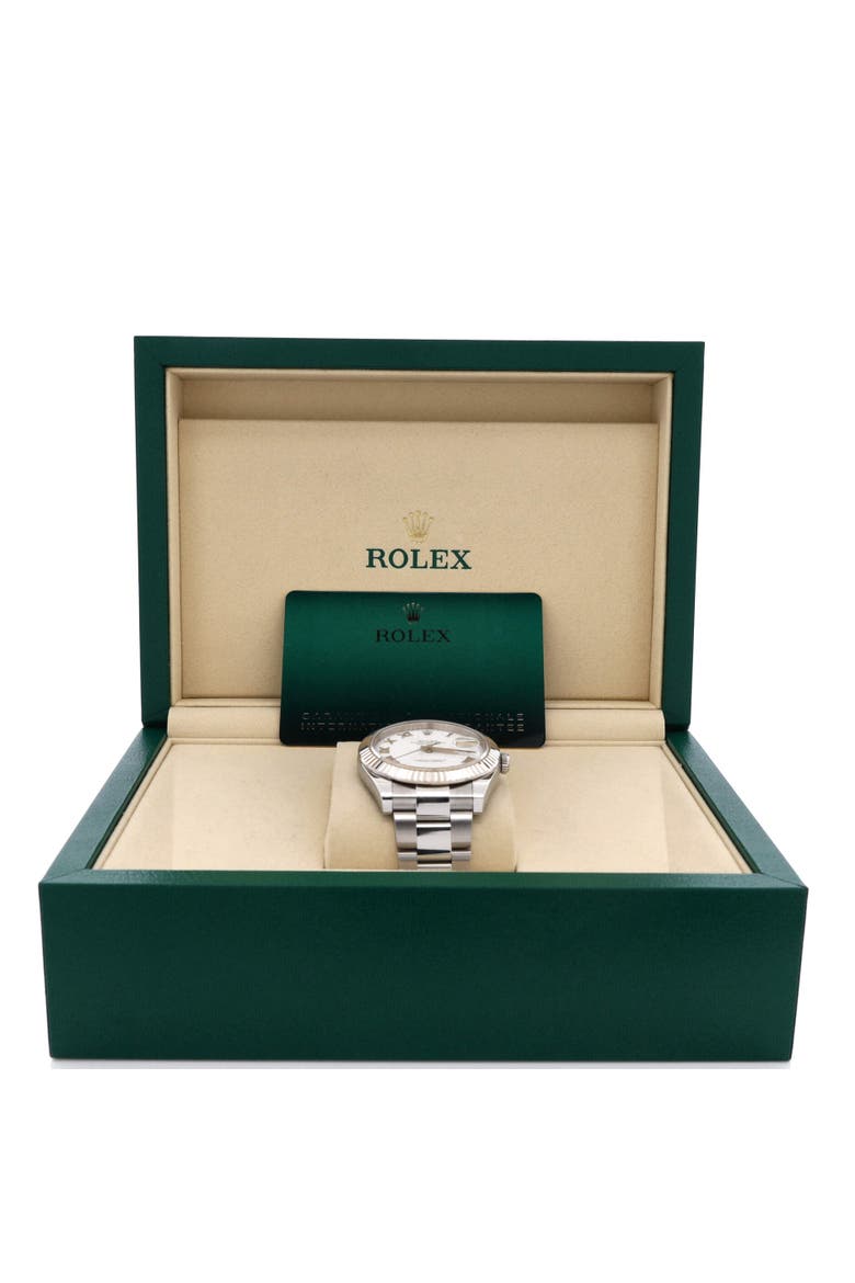 Oyster Perpetual Datejust Automatic Watch Stainless Steel and White Gold 41, Alternate, color, Metallic Silver