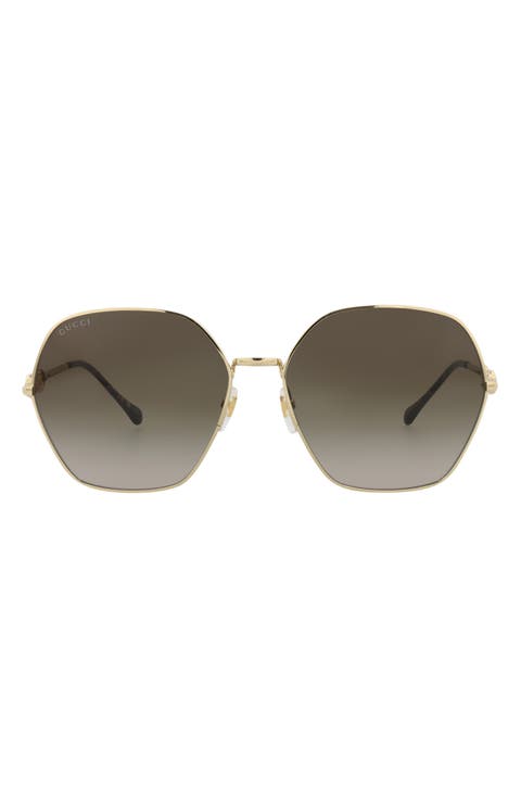 62mm Geometric Sunglasses