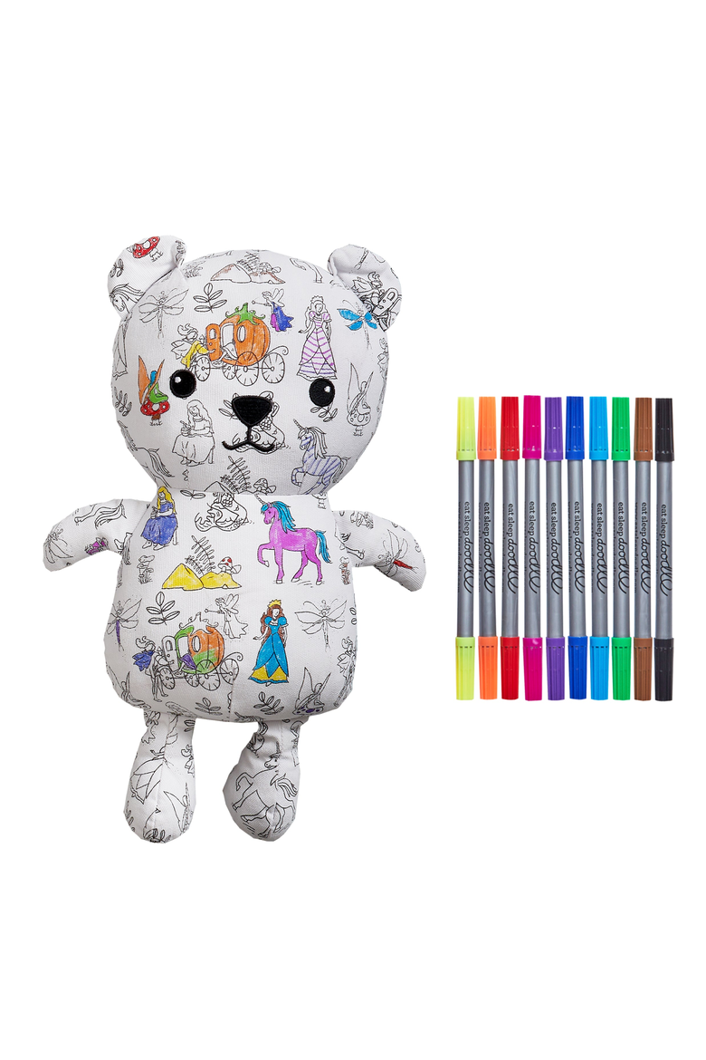 Artie Bear Color-in Teddy Bear, Main, color, White