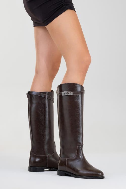 Prologue Shoes Yoko Knee High Boot In Brown