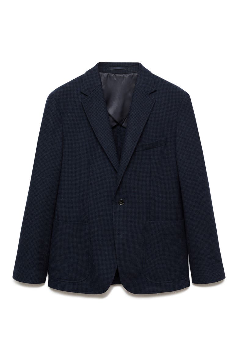 Slim Fit Micro Houndstooth Wool Blend Sport Coat, Main, color, BLUE