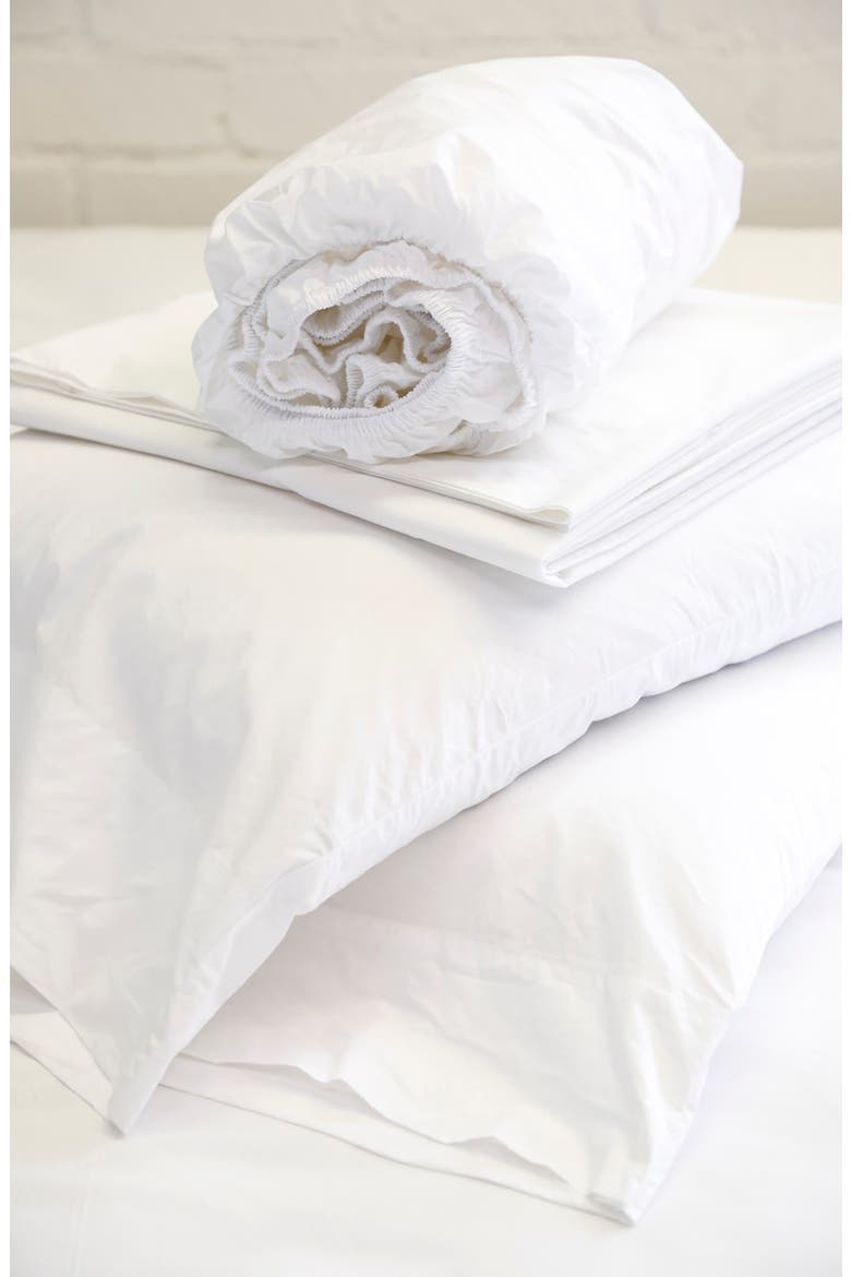 Cotton Percale Sheet Set, Main, color, WHITE