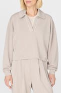 Sweaty Betty Sand Wash Crop Henley Sweatshirt