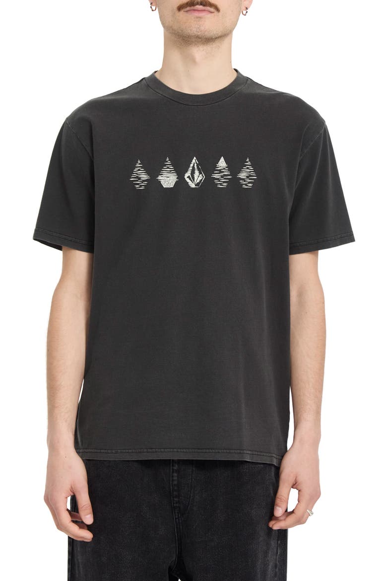 Lunar Phases Cotton Graphic T-Shirt, Main, color, BLACK