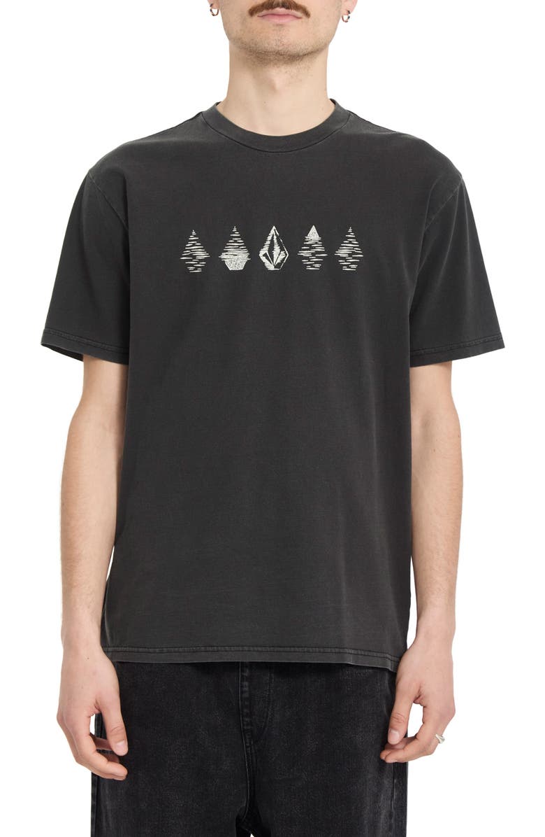 Volcom Lunar Phases Cotton Graphic T-Shirt, Main, color, Black