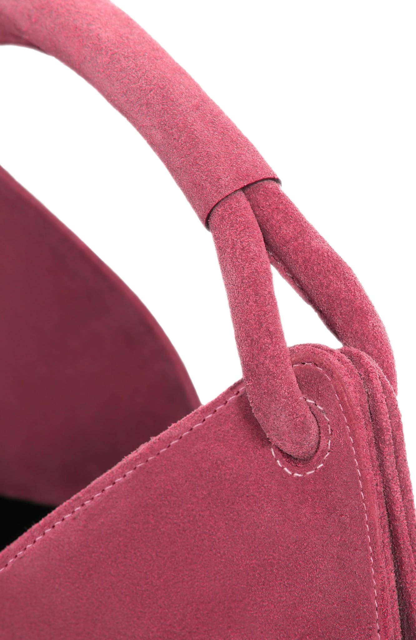 Mia Top Handle Leather Bag, Alternate, color, Rose Suede