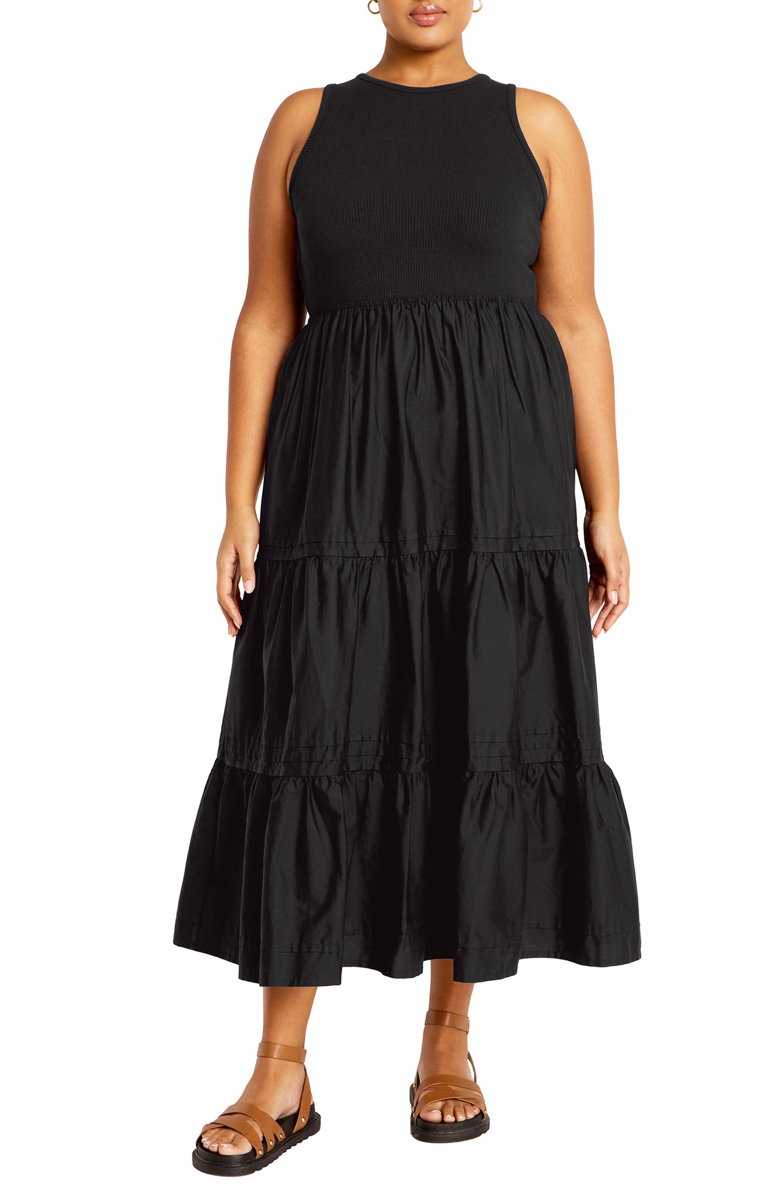 City Chic Chelsea Tiered Sleeveless Maxi Dress