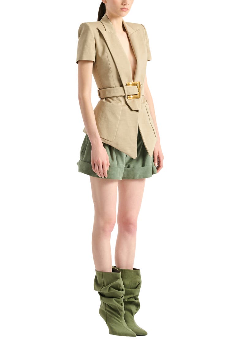 Belted gabardine Anthem jacket, Main, color, beige