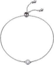 Adornia Cubic Zirconia Halo Charm Slider Chain Bracelet