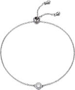 Adornia Cubic Zirconia Halo Charm Slider Chain Bracelet