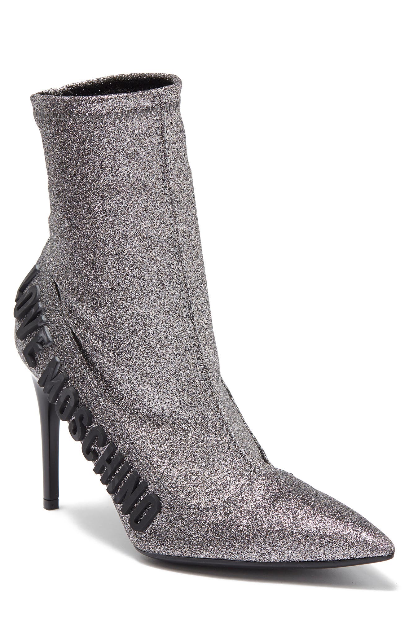 Love Moschino Pointed Toe Glitter Boot, Main, color, 