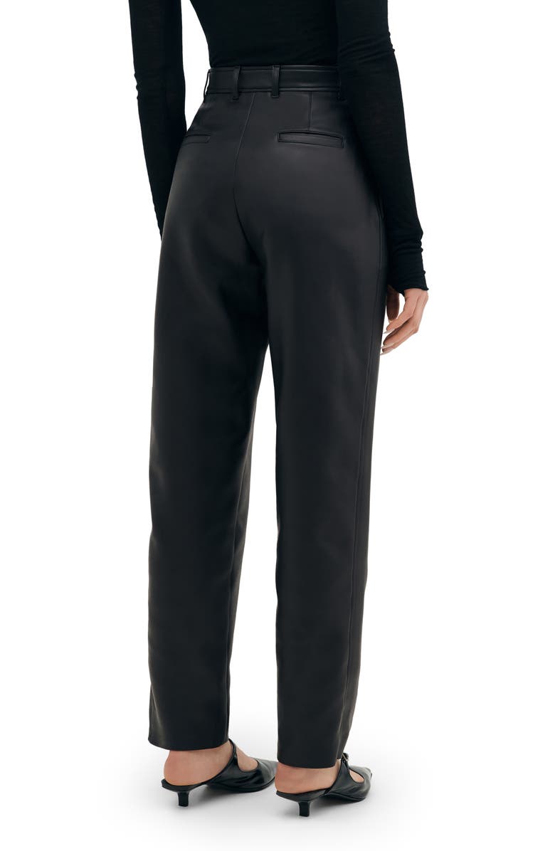 Two Lines by Marcella Lyon High Waist Faux Leather Straight Leg Pants, Alternate, color, Black