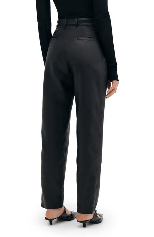 Two Lines By Marcella Lyon High Waist Faux Leather Straight Leg Pants In Black