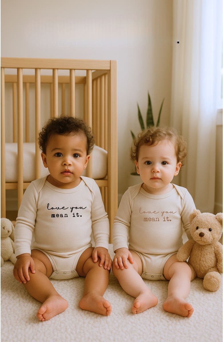 Tenth & Pine Love You Mean It - Organic Long Sleeve Baby Bodysuit, Alternate, color, 