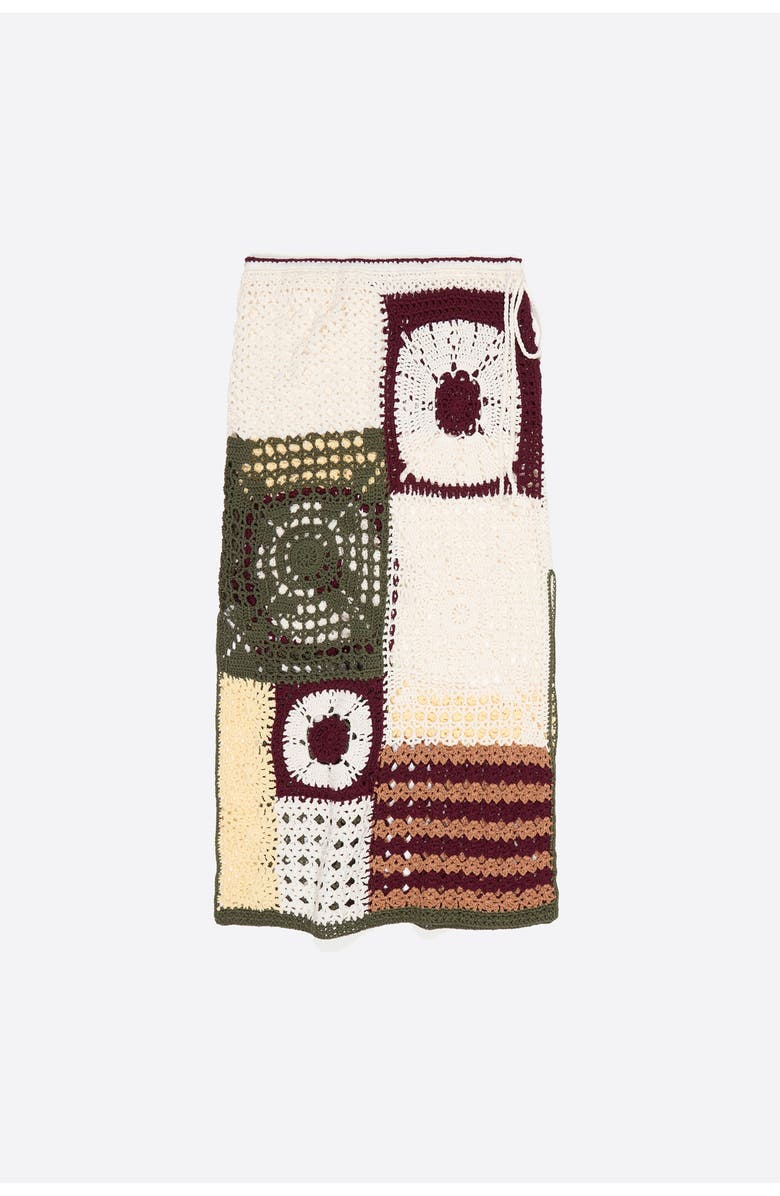 Bimba y Lola Straight Crochet Skirt, Alternate, color, Dark Green