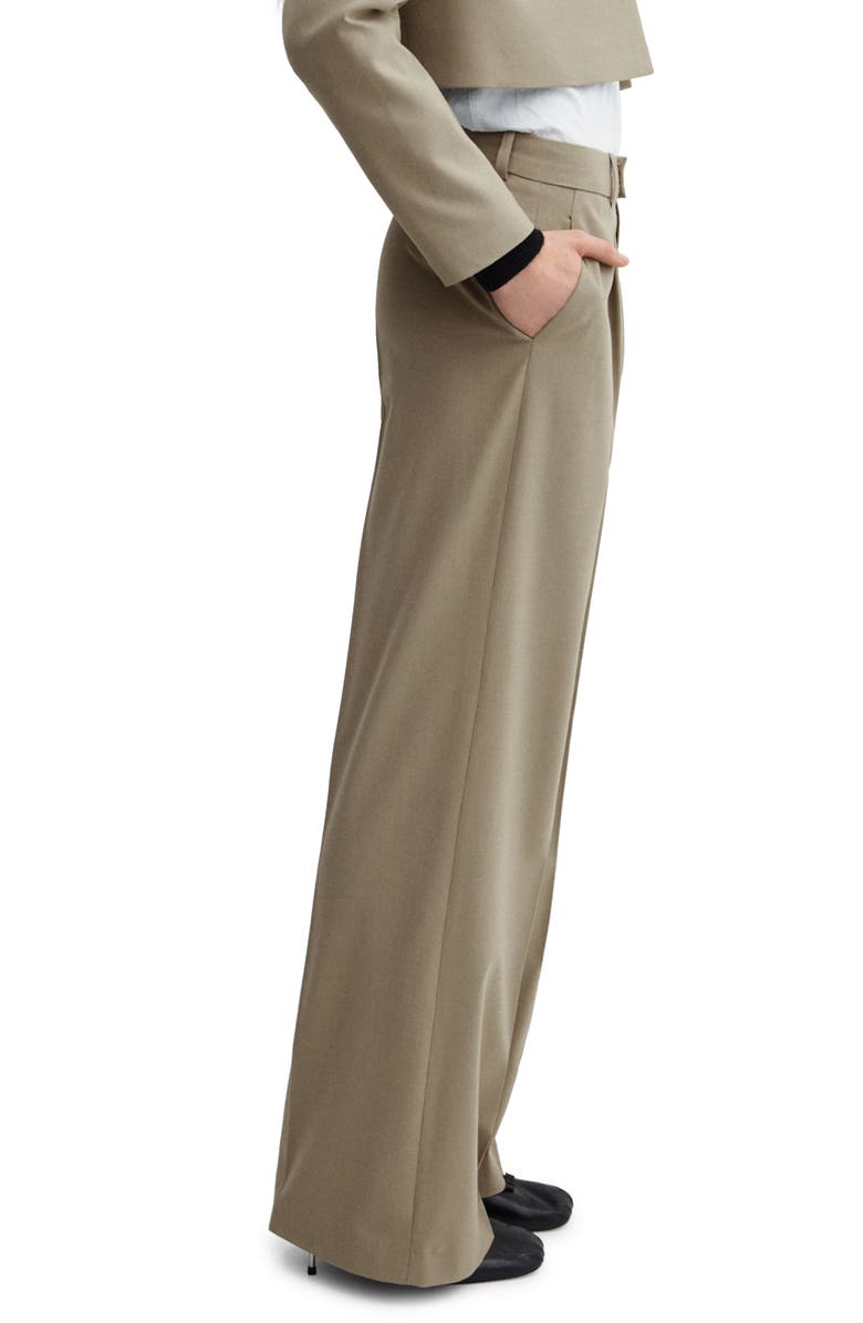 MANGO Pleated Wide Leg Pants, Alternate, color, 