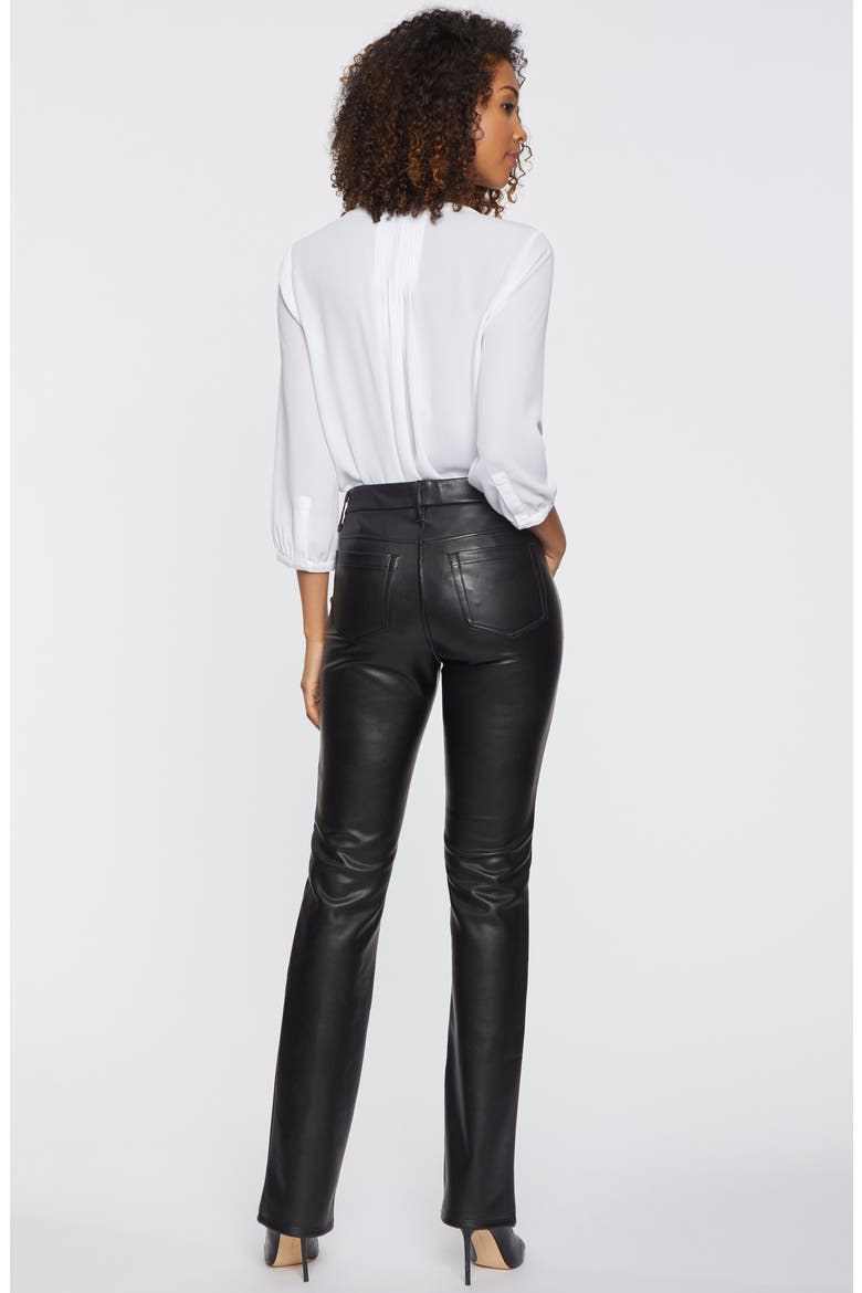 Marilyn Faux Leather Straight Leg Pants, Alternate, color, BLACK
